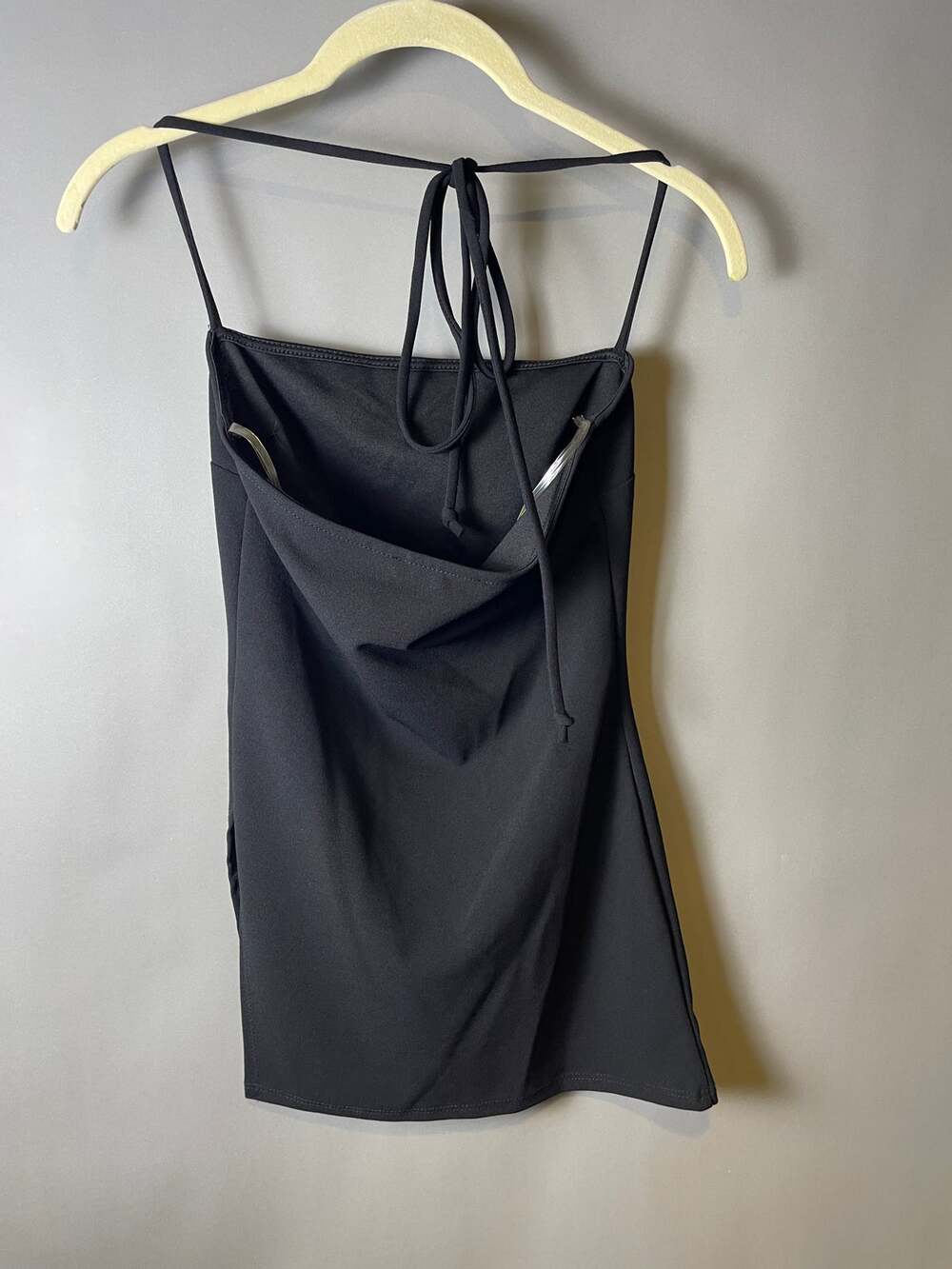 Blue Blush Black Strappy Open Back Cami Top Small NWT